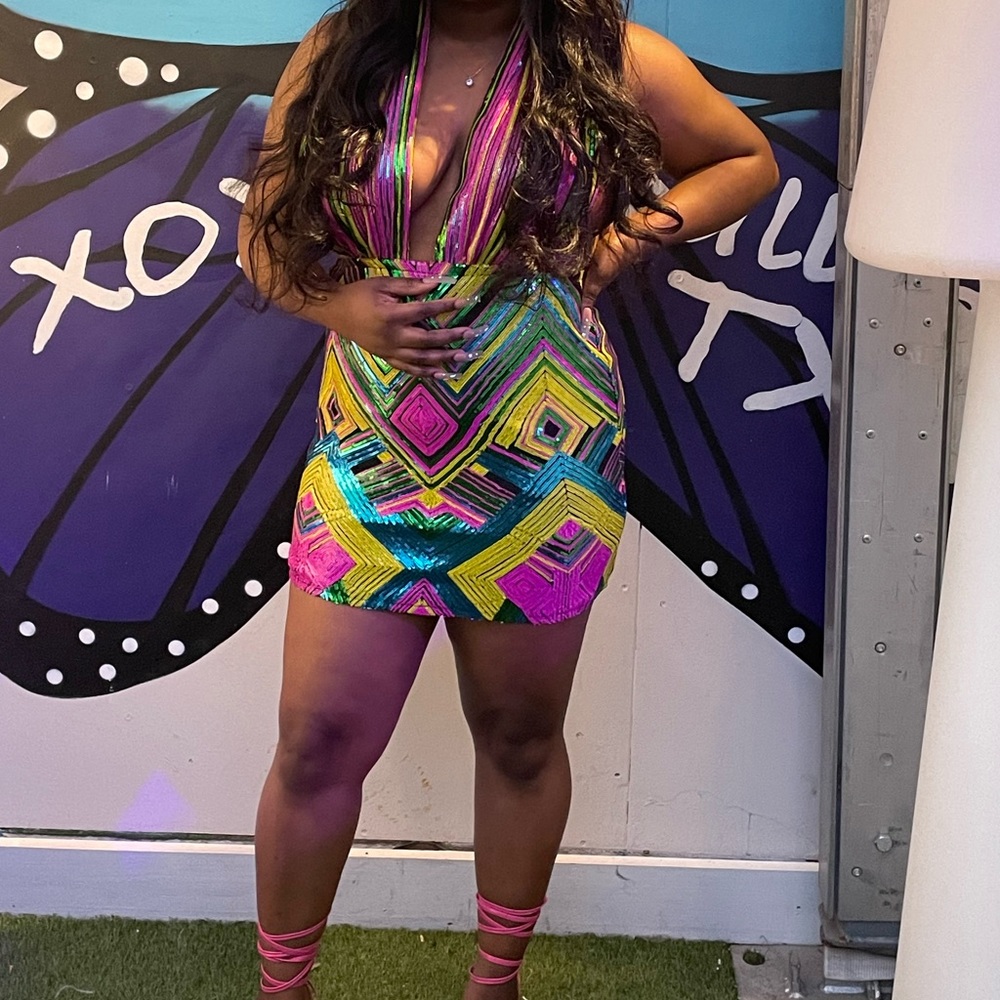 All Types Sequin dress multi color